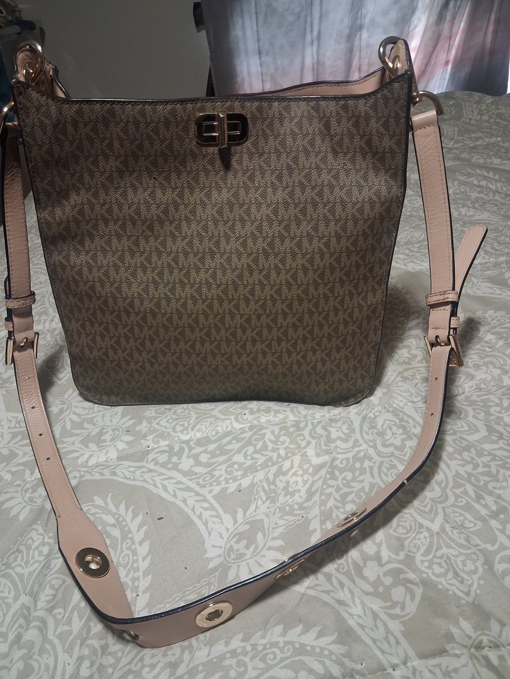 Michael Kors Logo Crossbody Bag in Brown